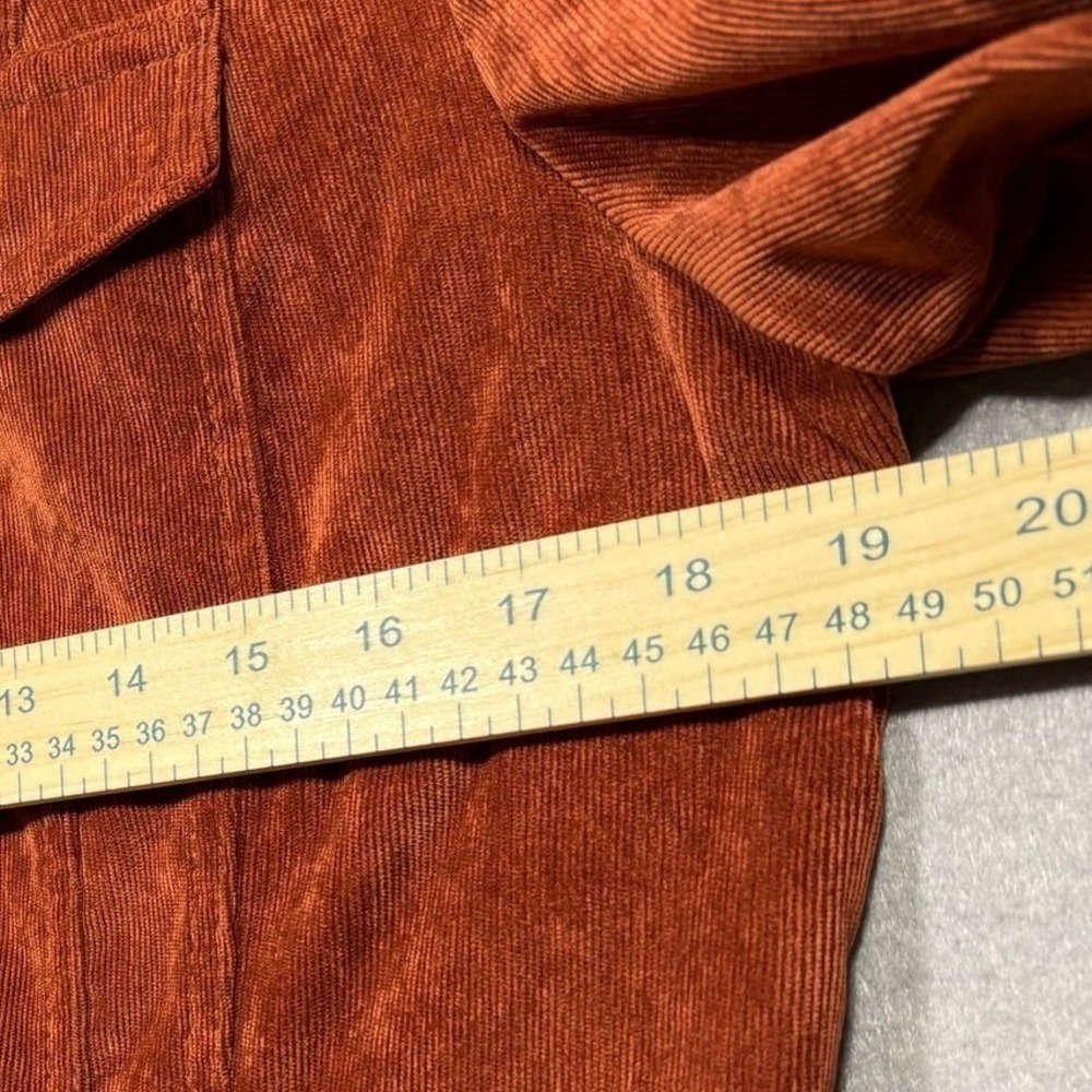Croft & Barrow Corduroy Jacket Womens M Rust Button Front Utility Pockets - Picture 6 of 9